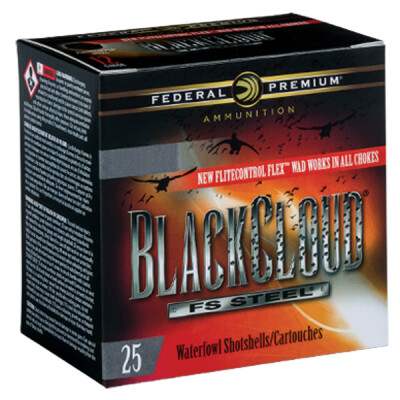 Federal Black Cloud FS Steel 12 Gauge Shotshell 25 Rounds 3 1/2" #4 FS Steel 1 1/2oz 1500fps