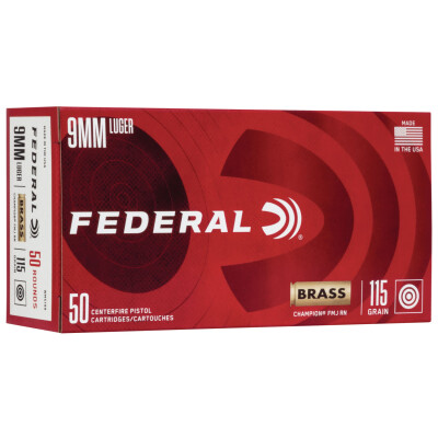 Federal Champion 9mm Luger Ammunition 1000 Rounds FMJ 115 Grain