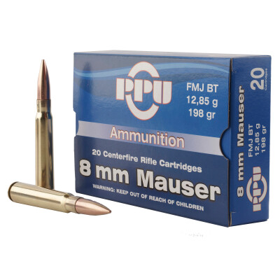 Prvi Partizan 8mm Mauser Ammunition 20 Rounds FMJ-BT 198 Grain