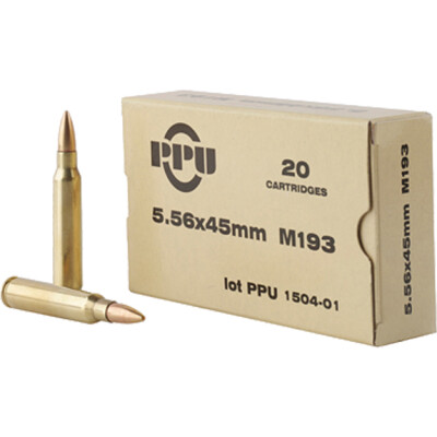 Prvi Partizan 5.56 NATO Ammunition 20 Rounds Mil-Spec M193 FMJBT 55 Grains