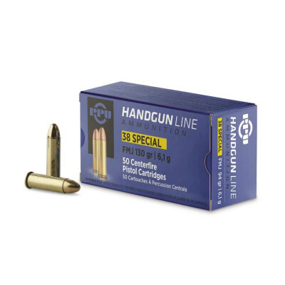 Prvi Partizan .38 Special Ammunition 50 Rounds FMJ 130 Grains PPH38SF