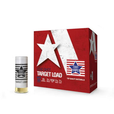 Stars and Stripes Target Load 12 Gauge Shotshell 250 Rounds 2 3/4" #7.5 Shot 1 1/8 Ounce