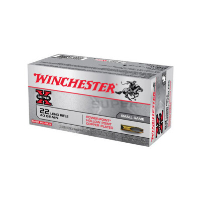 Winchester Super X .22 Long Rifle Ammunition 50 Rounds Power-Point HP 40 Grain