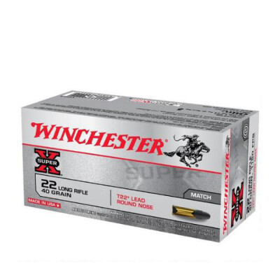 Winchester Super X Match .22 Long Rifle Ammunition 50 Rounds LRN 40 Grain