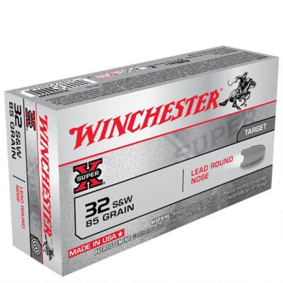 Winchester Super X .32 S&W Ammunition 50 Rounds, LRN, 85 Grains