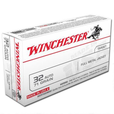 Winchester USA .32 ACP Ammunition 500 Rounds, FMJ, 71 Grains