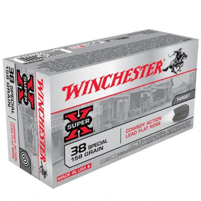 Winchester Super X .38 Special Ammunition 50 Rounds, LFN, 158 Grain