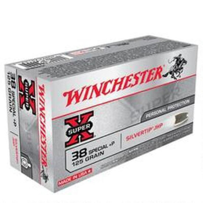 Winchester Super X .38 Special +P Ammunition 500 Rounds, Silvertip HP, 125 Grains