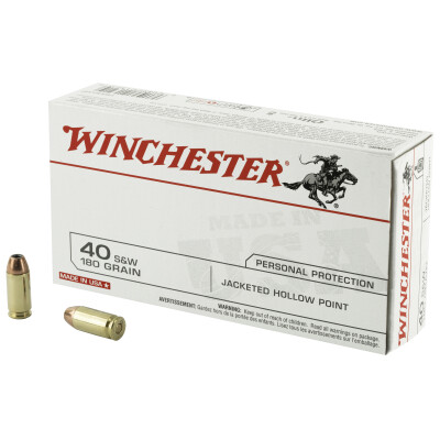 Winchester USA .40 S&W Ammunition 500 Rounds, JHP, 180 Grain