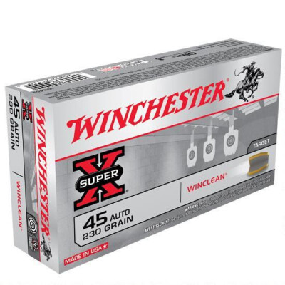 Winchester WinClean .45 ACP Ammunition 50 Rounds JSP 230 Grain