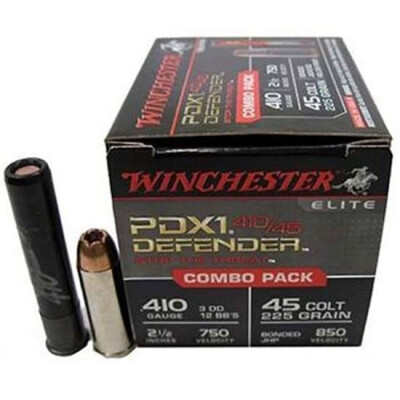 Winchester .45 Colt & .410 Bore Ammunition 20 Rounds Defender Combo Pack 225 Grains