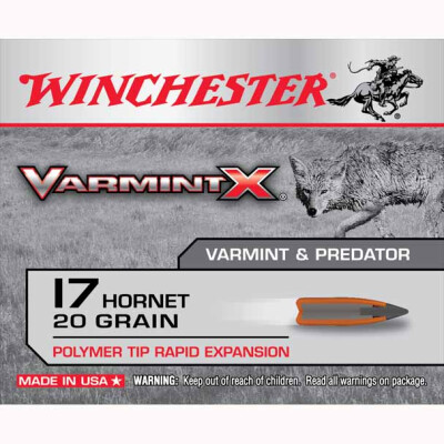 Winchester Varmint X .17 Hornet Ammunition 20 Rounds, PT, 20 Grain