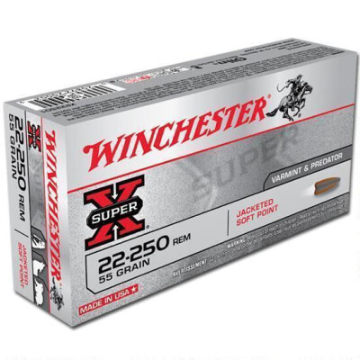 Winchester Super X .22-250 Remington Ammunition 200 Rounds, JSP, 55 Grains