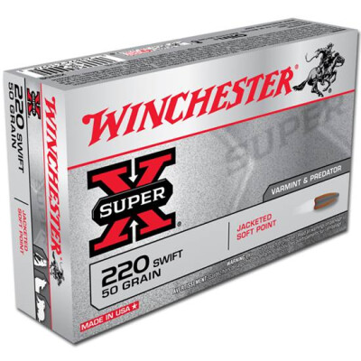 Winchester Super X .220 Swift Ammunition 20 Rounds, JSP, 50 Grain