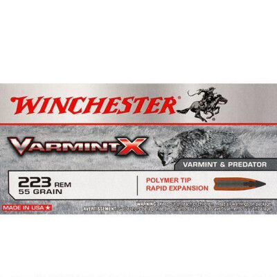 Winchester Varmint X .223 Rem Ammunition 55 Grain Polymer Tip Bullet 20 Rounds 3240 fps