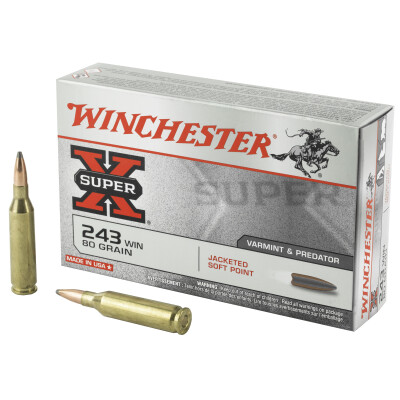 Winchester Super-X .243 Winchester Ammunition 20 Rounds JSP 80 Grain