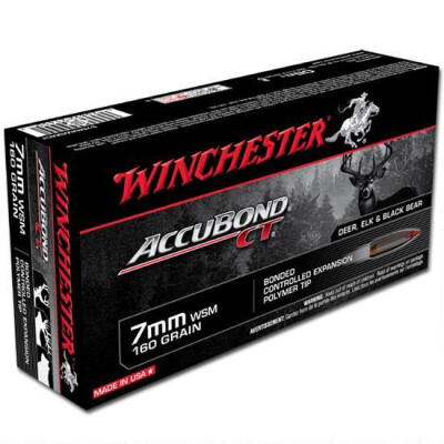 Winchester Accubond CT 7mm WSM Ammunition 20 Rounds Bonded PT 160 Grains S7MMWSMCT