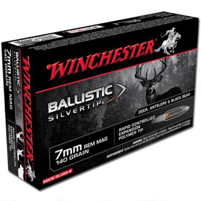 Winchester Silvertip 7mm Remington Magnum Ammunition 20 Rounds BST 140 Grains SBST7A