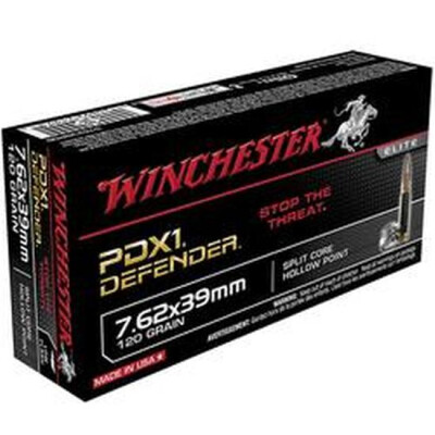Winchester Defender 7.62x39mm Ammunition 20 Rounds Bonded JHP 120 Grains S76239PDB