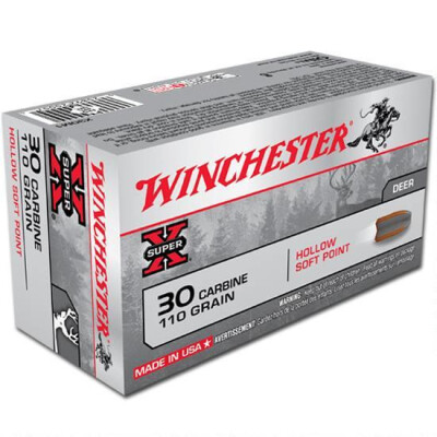 Winchester Super X .30 Carbine Ammunition 50 Rounds JSP 110 Grains X30M1