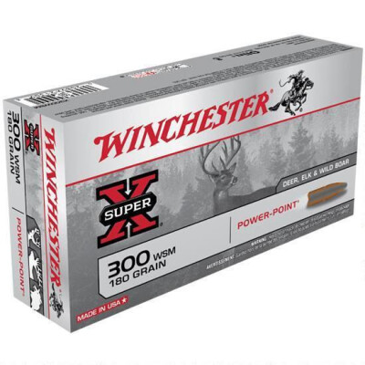 Winchester Power Point .300 WSM Ammunition 200 Rounds JSP 180 Grains X300WSM