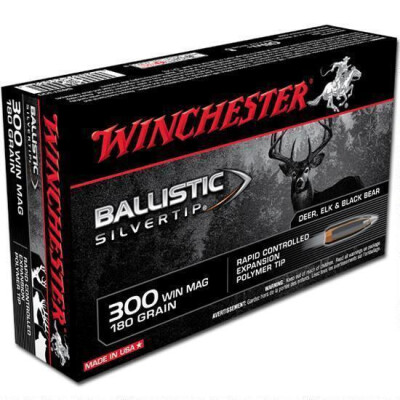 Winchester Ballistic Silvertip .300 Win Mag Ammunition 200 Rounds Polymer Tip 180 Grain