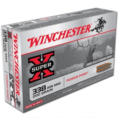Winchester Power Point .338 Winchester Magnum Ammunition 200 Rounds JSP 200 Grains