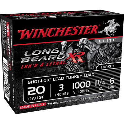 Winchester Long Beard XR 20 Gauge Shotshell 10 Rounds 3" #6 Plated Lead 1 1/4 Ounce STLB2036