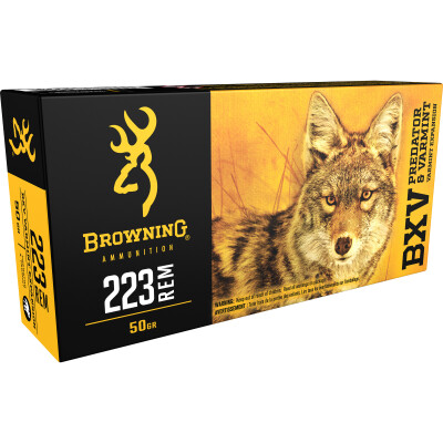 Browning BXV .223 Rem Ammunition 50 Grain Varmint Expansion Polymer Tip 20 Rounds 3400 fps
