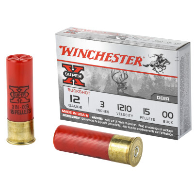 Winchester Super-X 12 Gauge Shotshell 15 Rounds 3" 00 Lead Buck Shot 15 Pellets