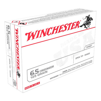 Winchester USA 6.5 Creedmoor 125 Grains FMJ Open Tip 40 Rounds USA65CMXL