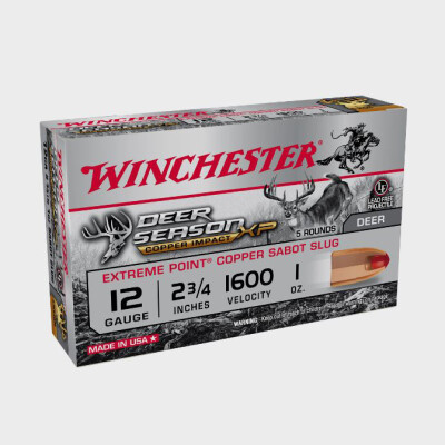Winchester Deer Season XP Copper Impact 12 Gauge Shotshell 5 Rounds 2 3/4" Sabot Slug 1 Ounce