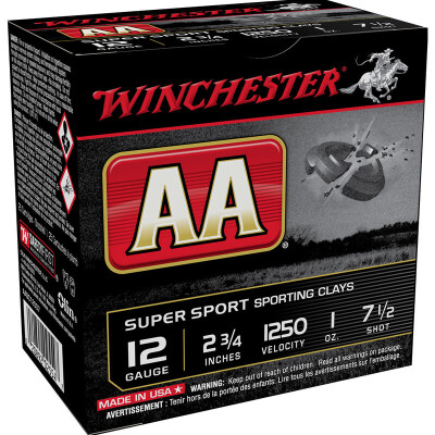 Winchester AA SS 12 Gauge Ammunition 25 Rounds 2-3/4" #7.5 Lead 1 oz