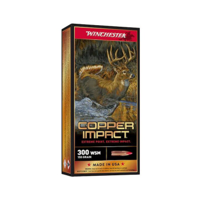 Winchester Deer Season XP Copper Impact .300 WM Ammunition 20 Rounds 150 Grain Lead Free Solid Copper Polymer Tip 3200fps