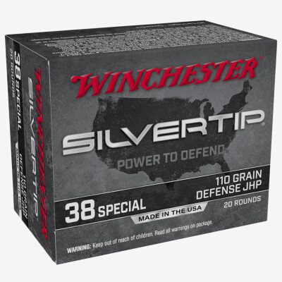 Winchester Silvertip .38 Special Ammunition 110 Grain Silvertip JHP 20 Rounds 945 fps
