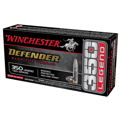 Winchester Defender .350 Legend Ammo 160 Grain Bonded JHP 20 Round Box