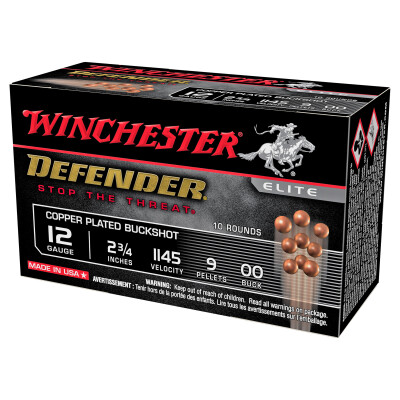 Winchester Defender 12 Gauge Ammunition 10 Rounds 2-3/4" 00 Buckshot
