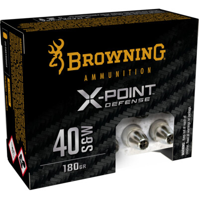 Browning X-Point Defense .40 S&W Ammunition 20 Rounds JHP 180 Grain
