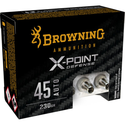 Browning X-Point Defense .45 ACP Ammunition 20 Rounds JHP 230 Grain