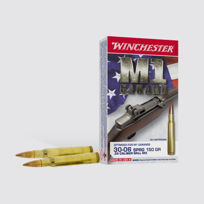 Winchester M1 Garand .30-06 Springfield Ammuntion 20 Rounds FMJ M2 Ball 150 Grain