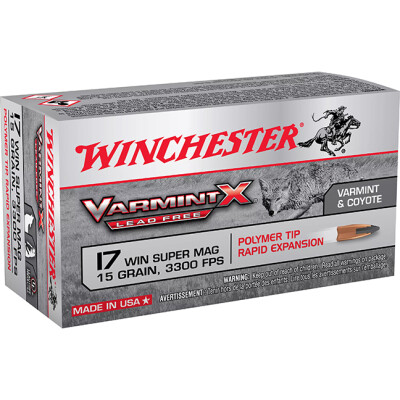 Winchester Varmint X Lead Free 17 WSM Ammunition 50 Rounds Polymer Tip 15 Gr