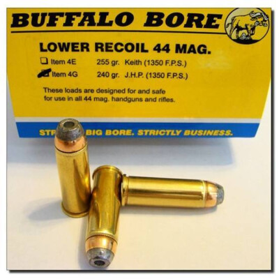 Buffalo Bore Lower Recoil .44 Remington Magnum Ammunition 20 Rounds JHP 240 Grain 4G/20