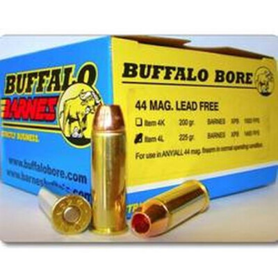 Buffalo Bore Heavy .44 Remington Magnum Ammunition 20 Rounds Barnes XPB 225 Grain 4L/20