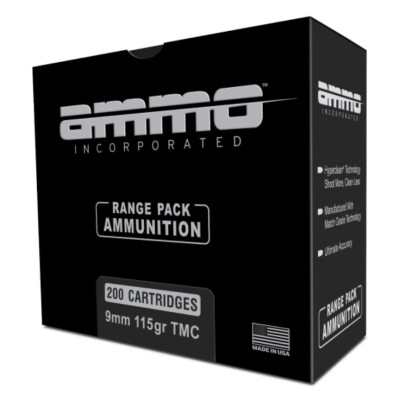Ammo Inc Signature Range Pack 9mm Luger Ammunition 200 Rounds TMC 115 Grain