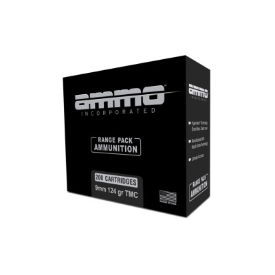 Ammo Inc Signature Range Pack 9mm Luger Ammunition 200 Rounds TMC 124 Grain