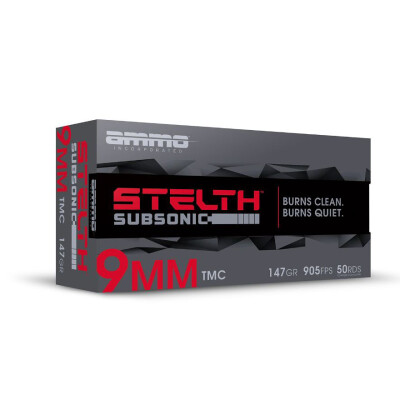 Ammo Inc. stelTH 9mm Luger Aummunition 50 Rounds TMC 147 Grains