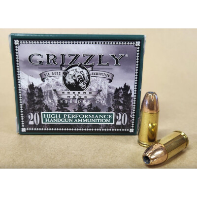 Grizzly Cartridge Co. High Performance Handgun 9mm Luger Ammunition 20 Rounds JHP 124 Grain