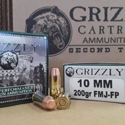 Grizzly Cartridge Co. Bear Load 10mm Auto Ammunition 20 Rounds FMJ-FP 200 Grain