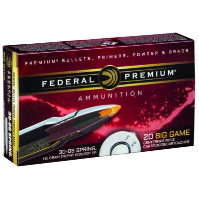 Federal Trophy Bonded Tip 30-06 Springfiield 180 Grain 20 Rounds