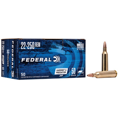 Federal American Eagle .22-250 Remington Ammunition 50 Rounds JHP 50 Grain